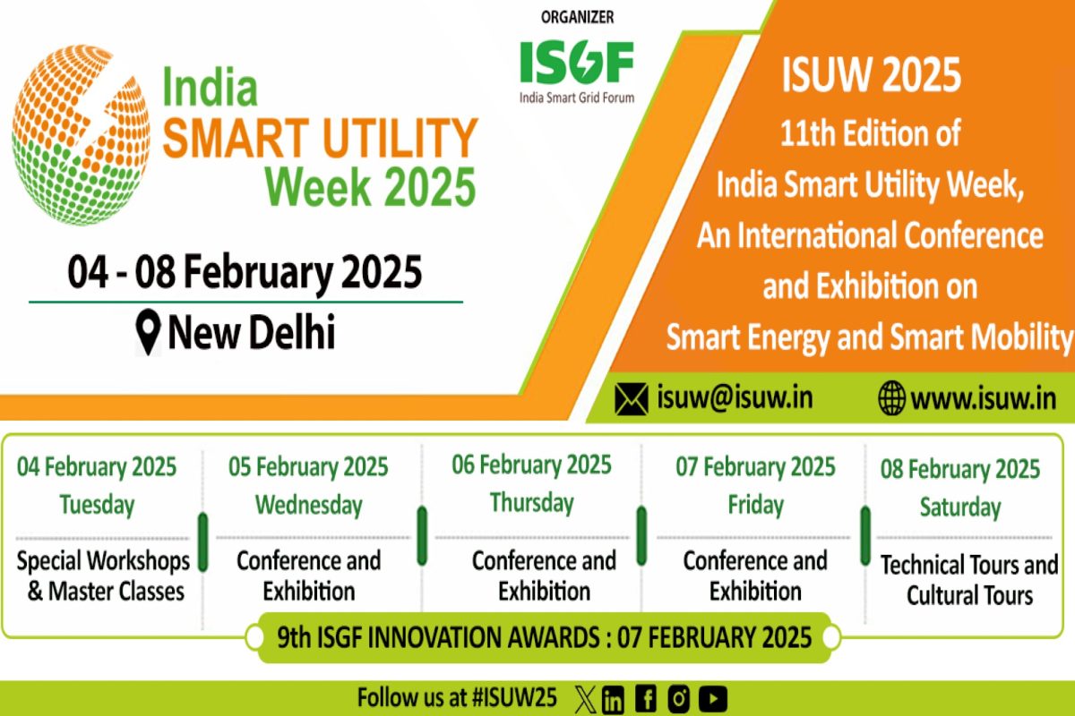 ISGF announces 11th edition of India Smart Utility Week 2025