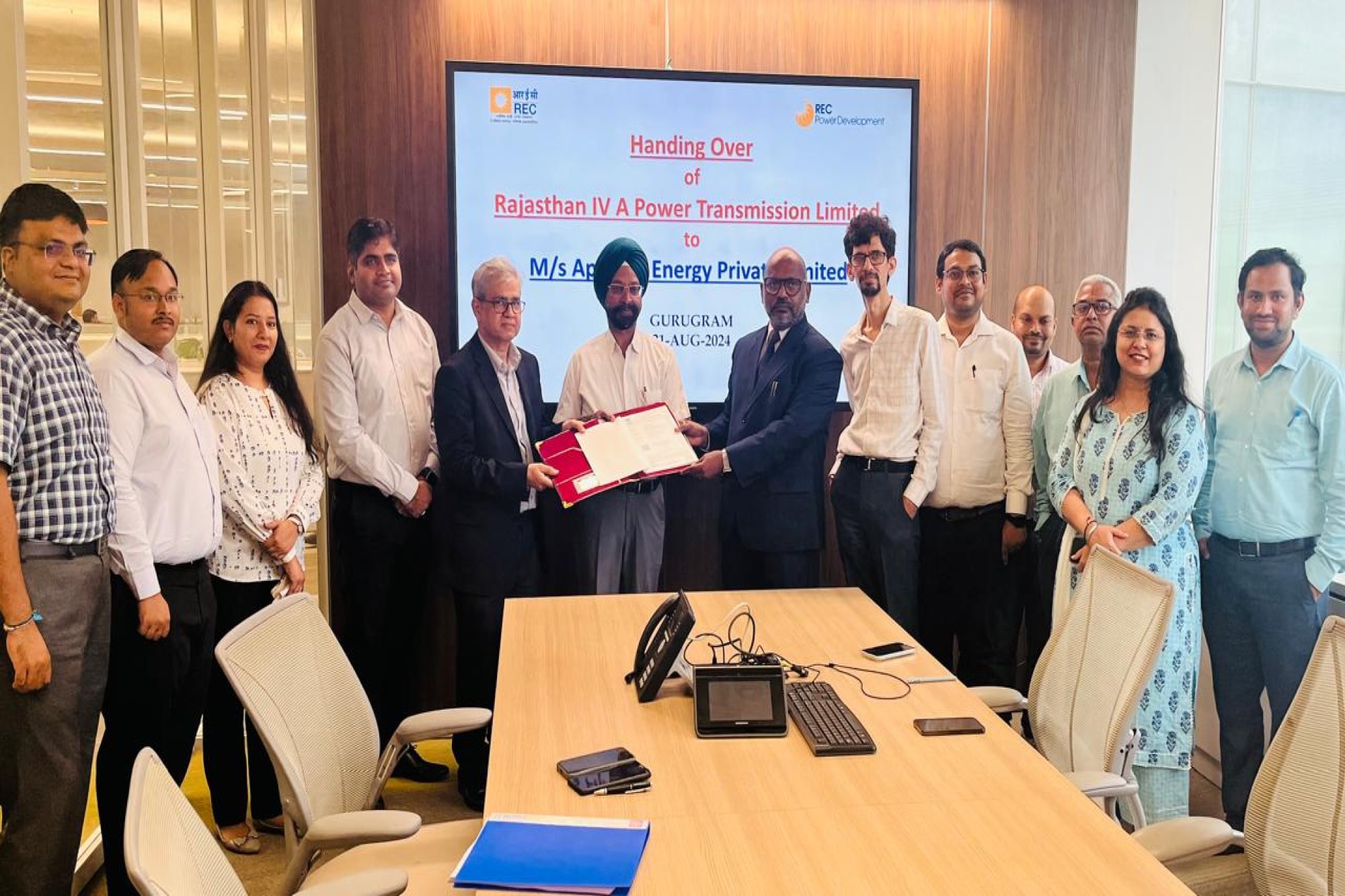 RECPDCL hands over Rajasthan IV-A Power Transmission to Apraava Energy 