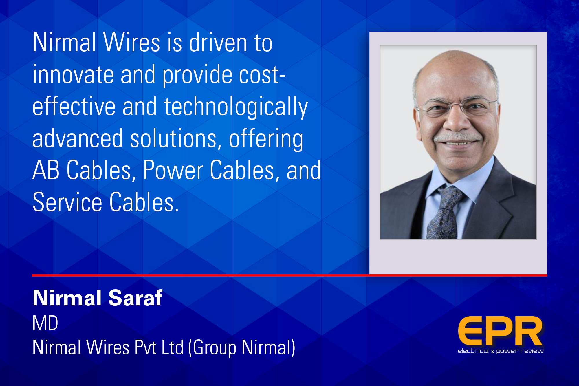 Nirmal is investing in smart cable infrastructure to enhance efficiency