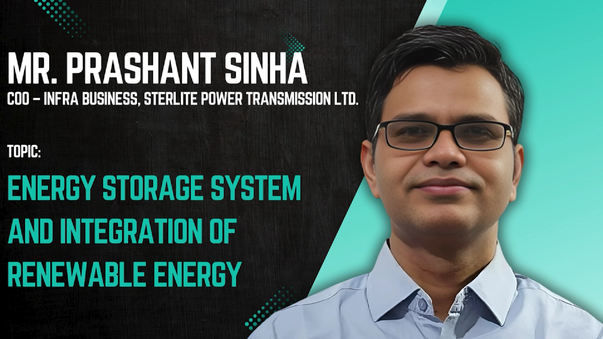 Energy storage system and integration of renewable energy | Mr. Prashant Sinha | Webinar video